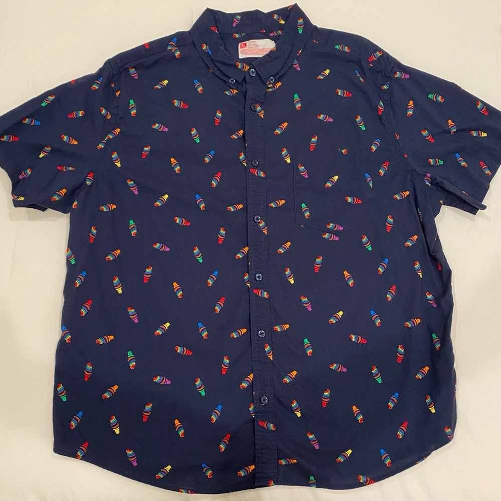 Mens Short Sleeve Button Down